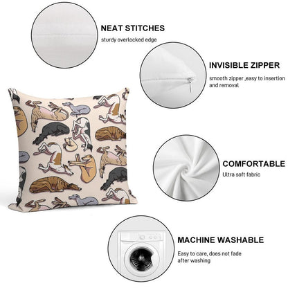 Sleeping Hounds Soft Short Plush Fabric Throw Pillow