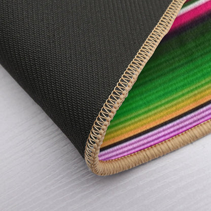 Mexican Blanket Striped Fiesta Serape  Stain-Proof Bath Mat