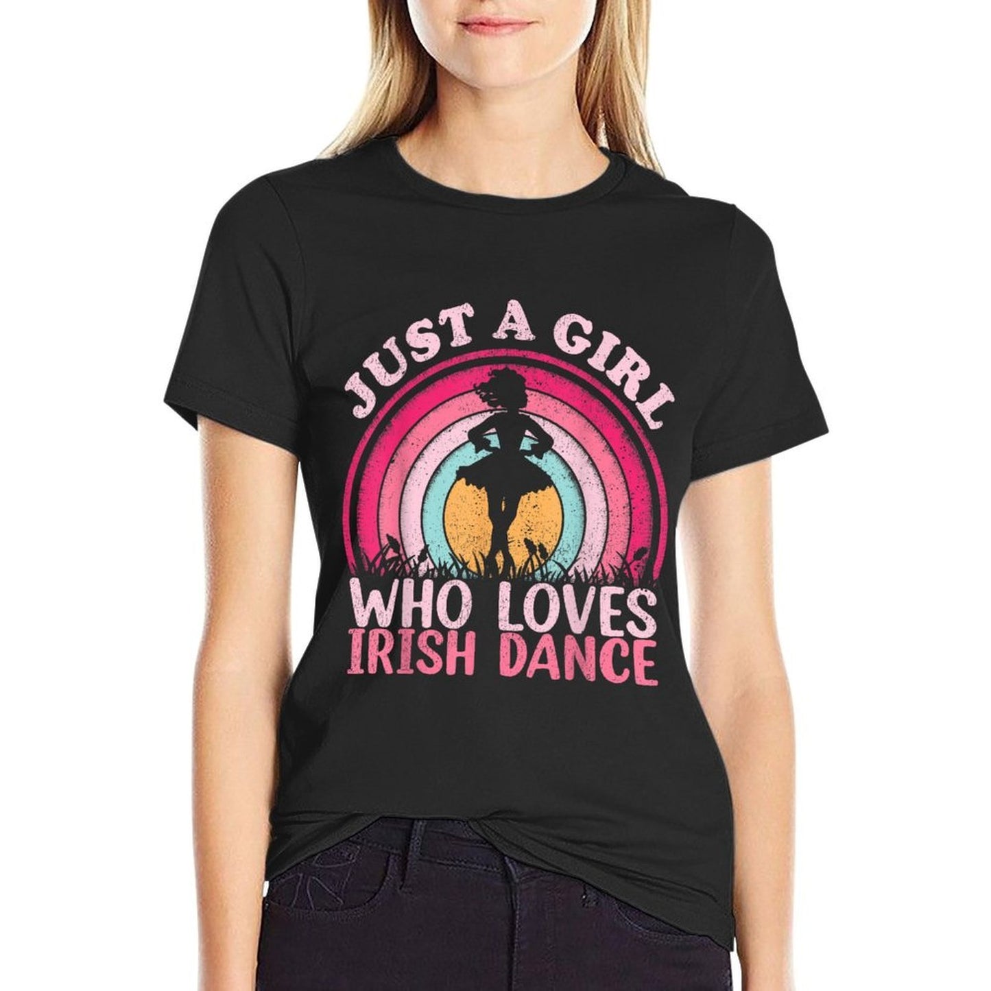Vintage Retro Irish Dance Just A Girl Who Loves Irish Dance  Easy-care T-Shirt