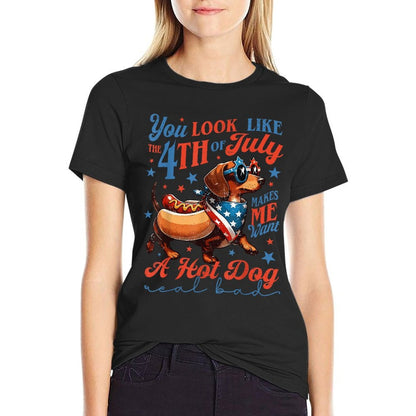 Dachshund You Look Like The 4th July Makes Me Want A Hot Dog  Breathable T-Shirt