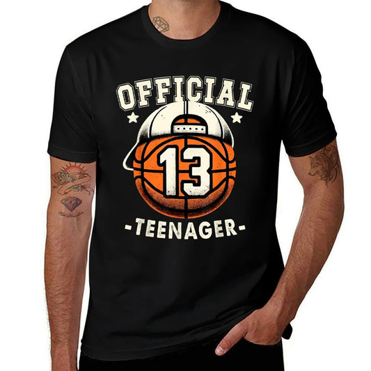 Officialnager 13th Birthday 13 Year Boy Basketball Bday  Cotton T-Shirt