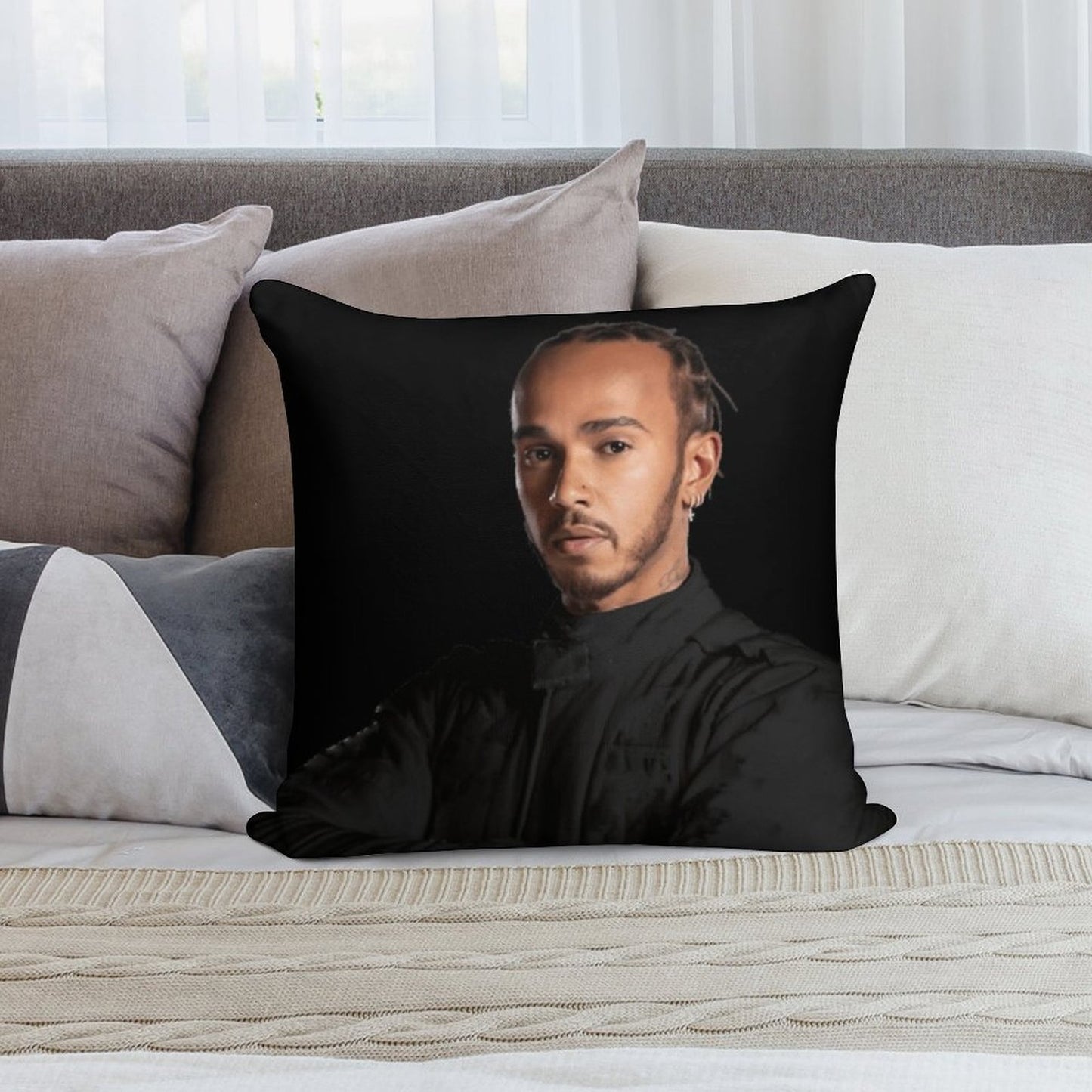Lewis Hamilton Soft Washable Throw Pillow