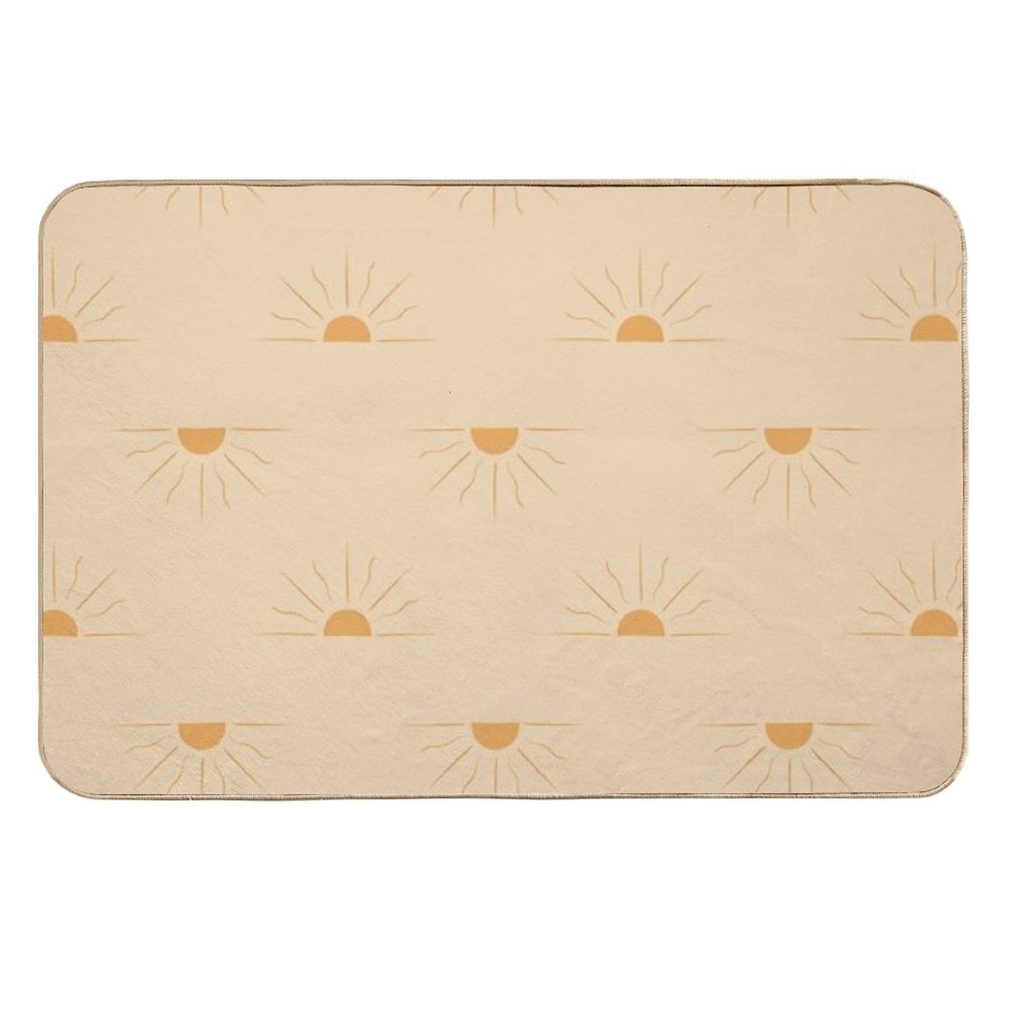 Yellow Suns on Cream  Rapid-Drying Bath Mat