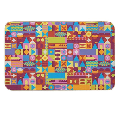 Retro Color Blocks  Dirt-Trapping Bath Mat