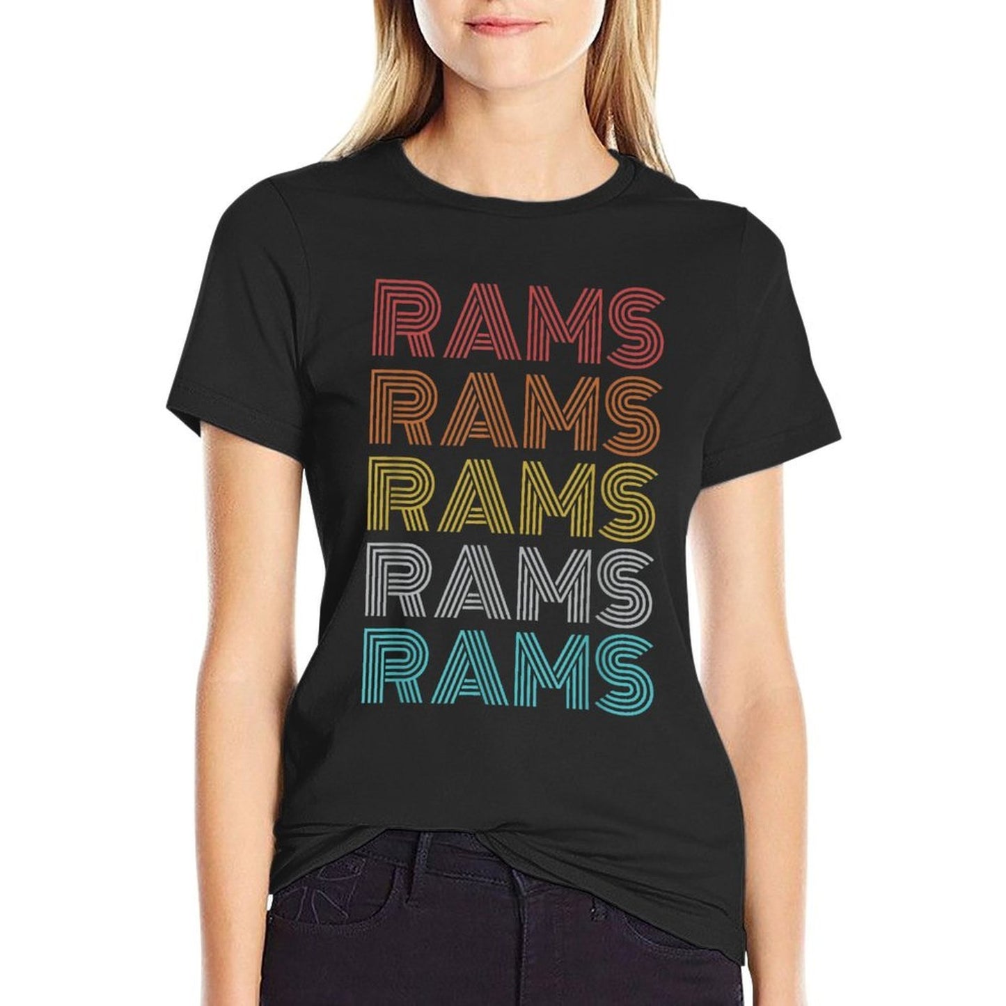 Rams Vintage Retro Apparel Retro Vintage Sports  Graphic-printed T-Shirt