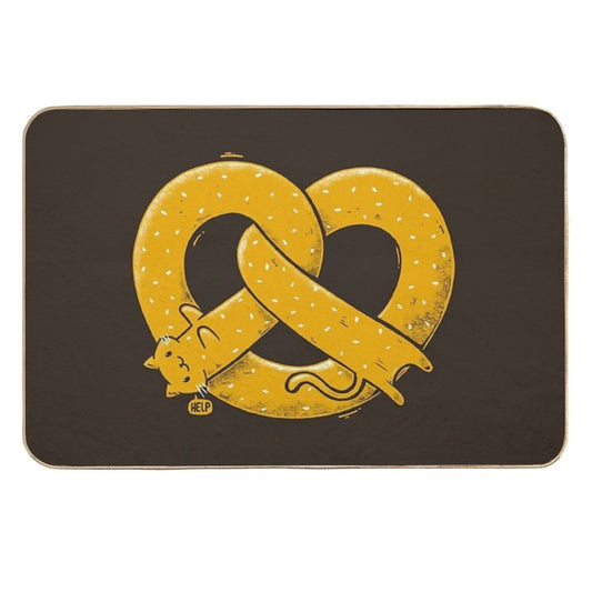 The Long Cat Is A Pretzel  Toxin-Free Bath Mat