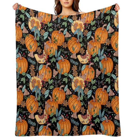 Magic Autumn Pumpkins Versatility Throw Blanket
