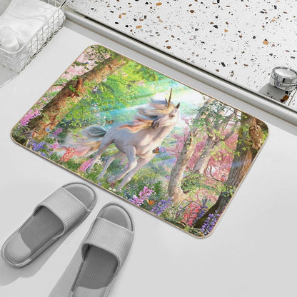 Unicorn Enchanted Forest  Slip-Resistant Bath Mat