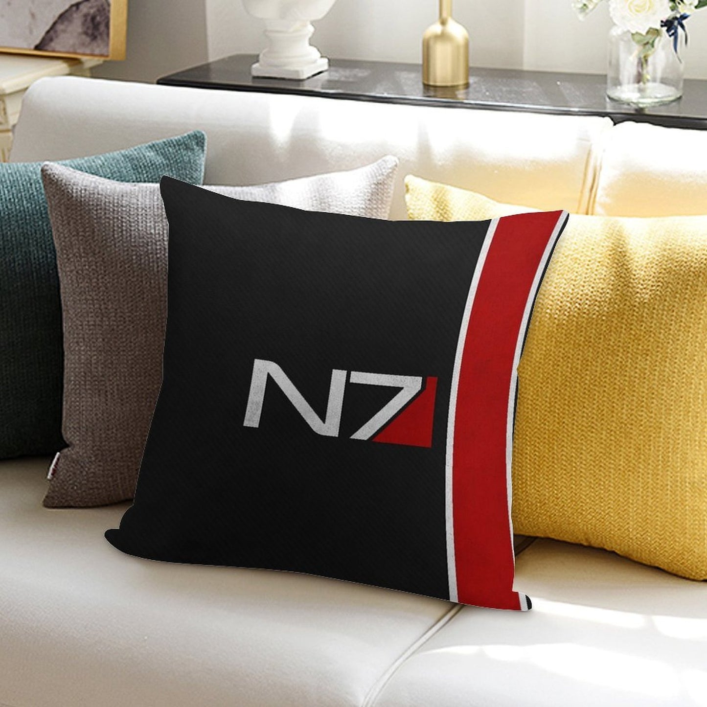 N7 Iconic Design Soft Decorative Cover Throw Pillow