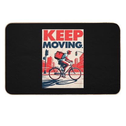 Keep Moving – Bicycle Courier Hope Style Art  Anti-Trip Bath Mat