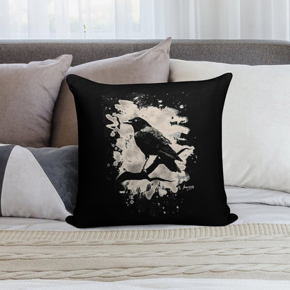 Crow Bleached (creme White) Soft Hidden Zipper Throw Pillow