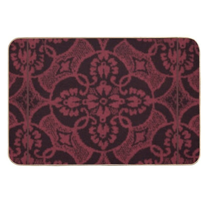 2023 Luscious Red Floral Pattern  Toxin-Free Bath Mat