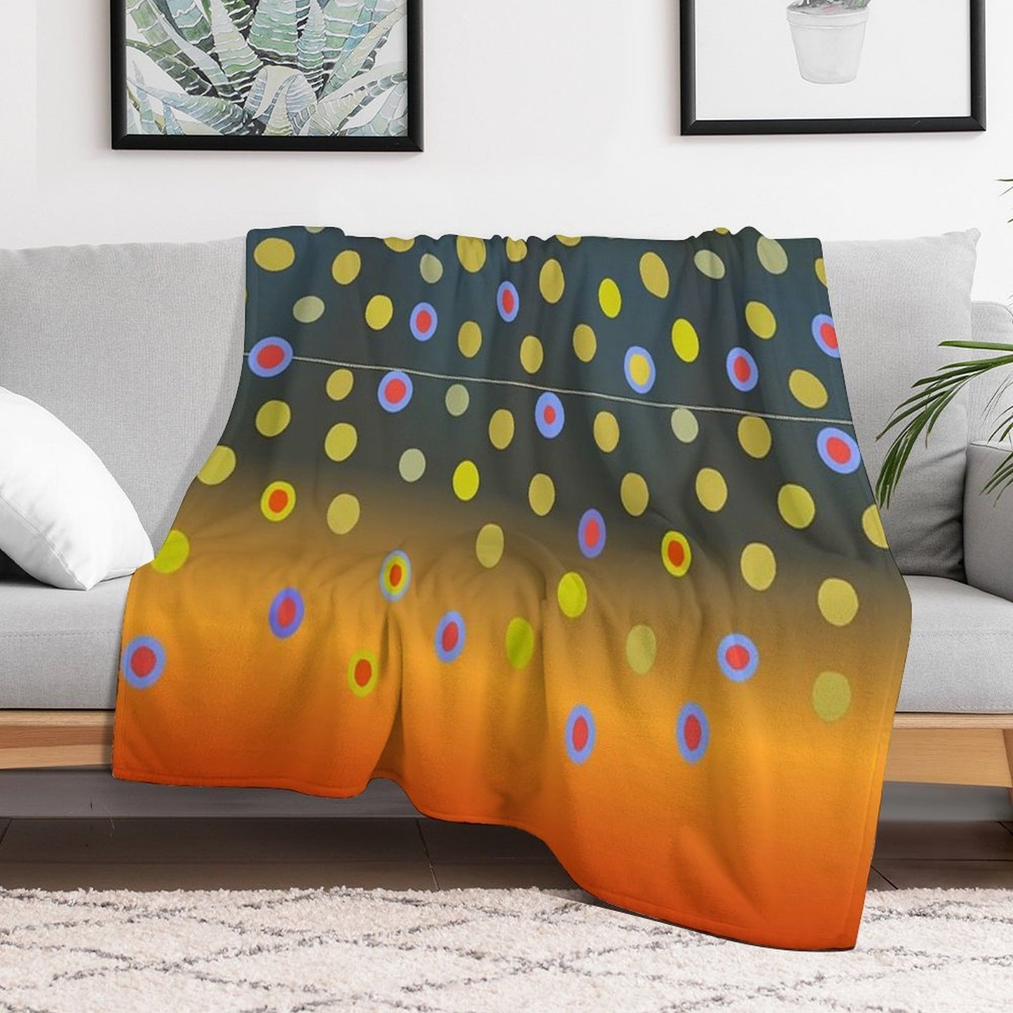 Brook Trout Skin Anti-pilling Throw Blanket