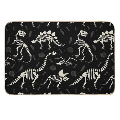 Dinosaur Fossils in Black  High-Traffic Bath Mat