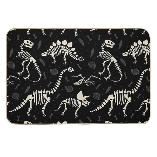 Dinosaur Fossils in Black  High-Traffic Bath Mat