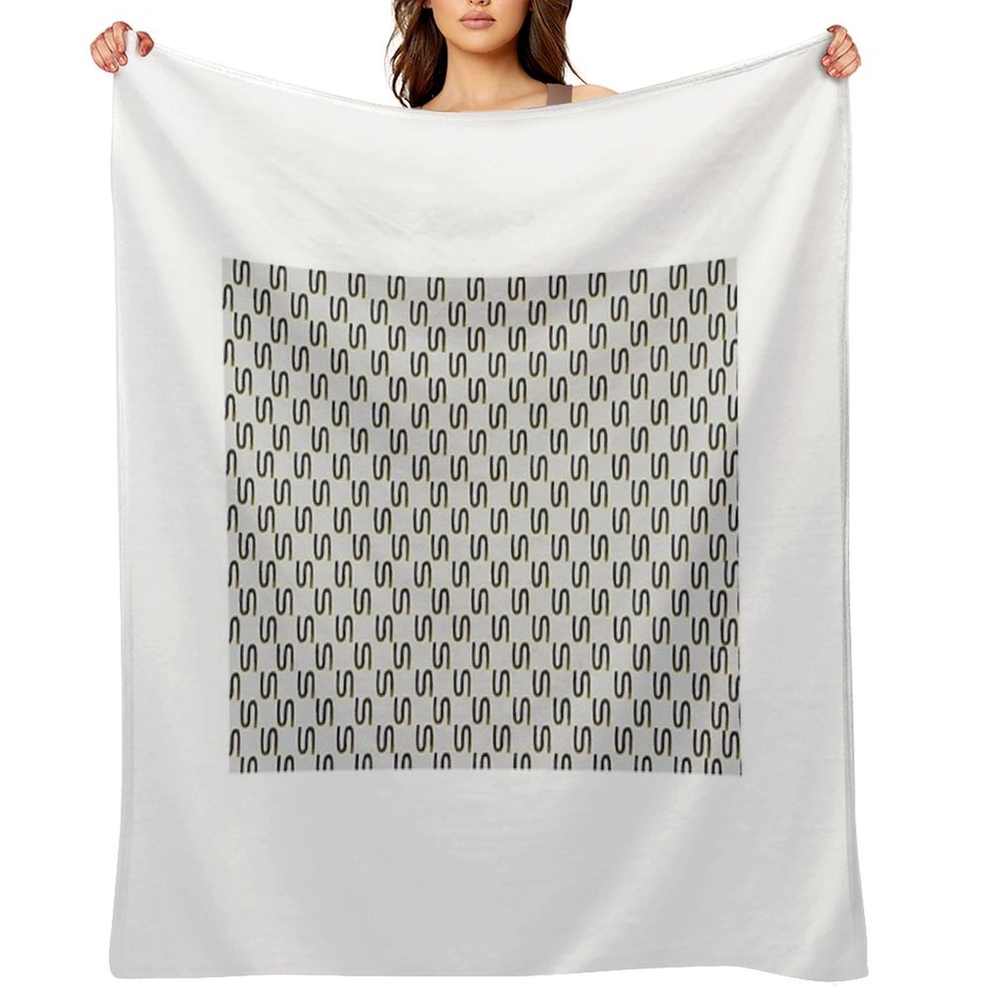 Inverted S Pattern Shrink-resistant Throw Blanket