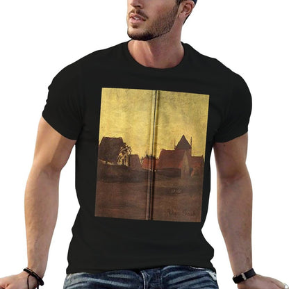 Van Gogh Farmhouses in Loosduinen Near The Hague at Twilight Zip  Moisture-wicking T-Shirt