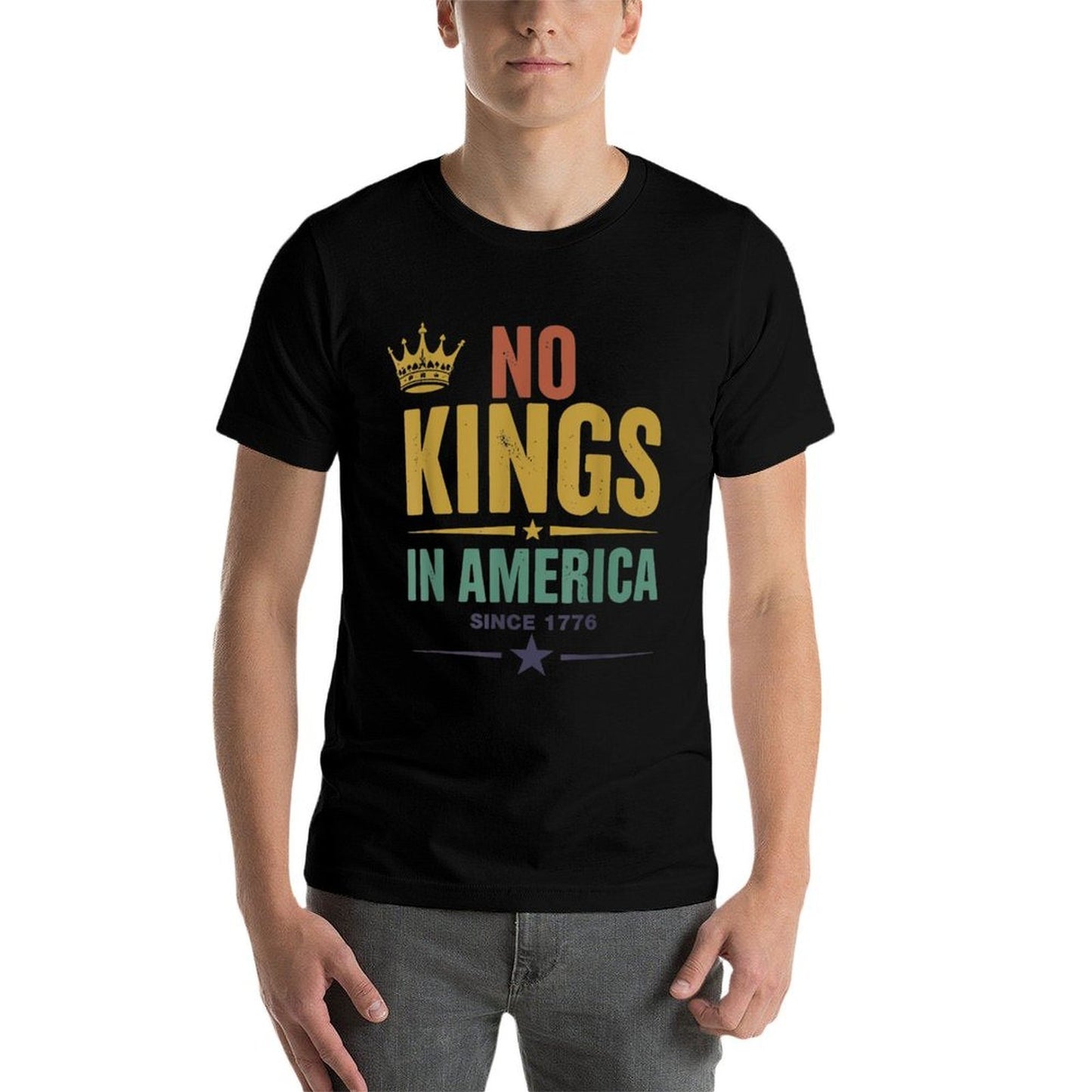 No Kings in America Since 1776 Vintage Patriotic Us No Kings  Versatile T-Shirt