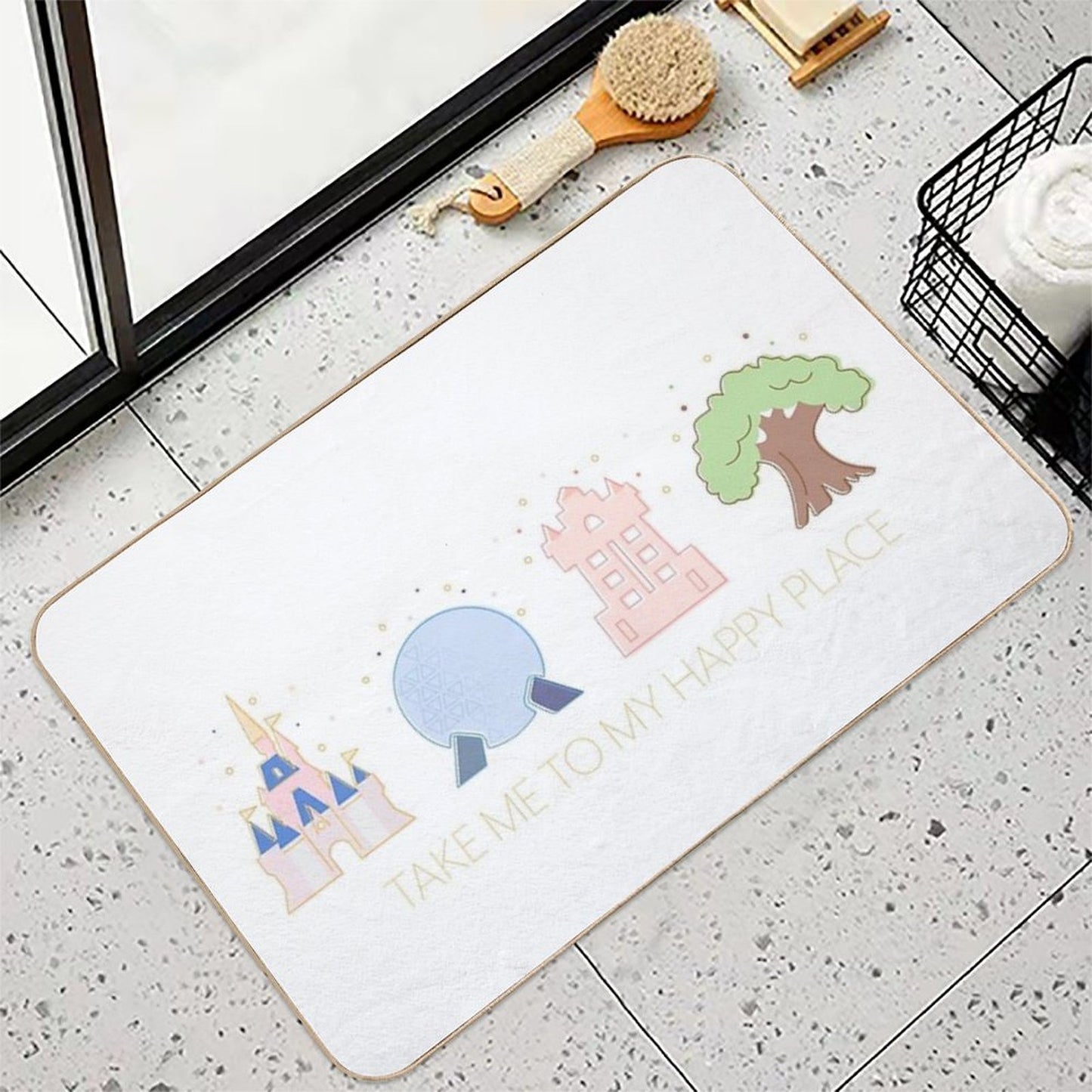 Take Me to My Happy Place - Four Magic Kingdoms  Dirt-Trapping Bath Mat