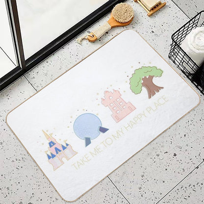 Take Me to My Happy Place - Four Magic Kingdoms  Dirt-Trapping Bath Mat