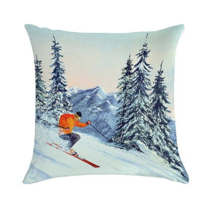 Skiing - The Clear Leader Soft Washable Throw Pillow