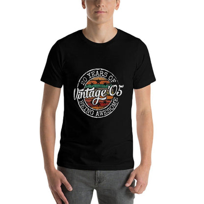 Vintage 2005 Bday Stamp 20th Birthday Gifts 20 Year Old  Rolled Sleeves T-Shirt