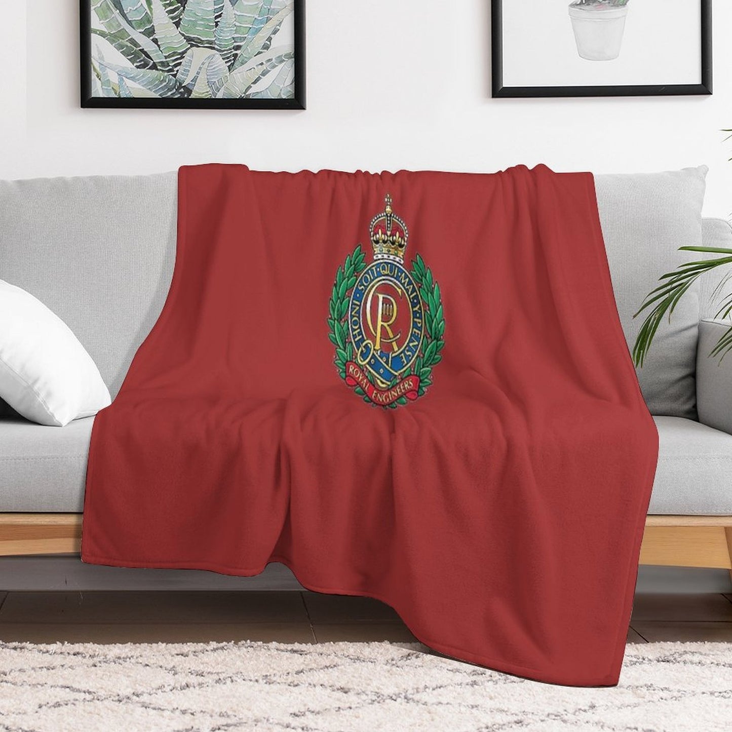 Royal Engineers Capbadge - Tudor Crown Versatility Throw Blanket