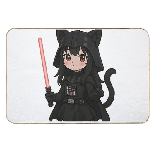 Kawaii Darth Vader Cat Girl  Stain-Proof Bath Mat
