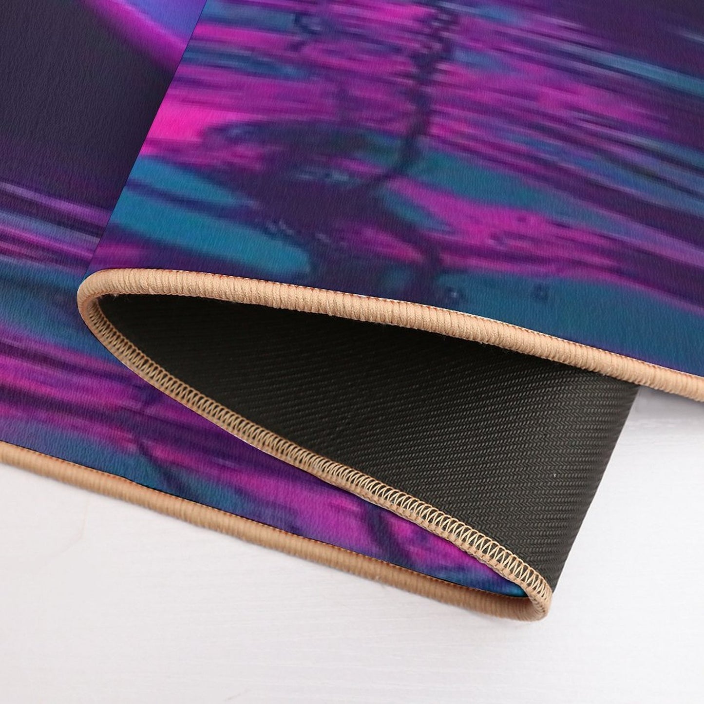 Neon Tides A Vaporwave Celebration of Oceanic Visions  Non-Slip Bath Mat