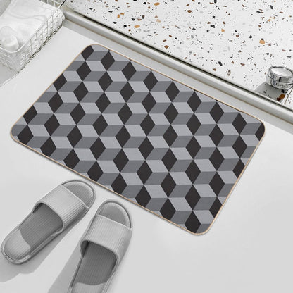 Geometric B.w_05.cubes  Multi-Purpose Bath Mat