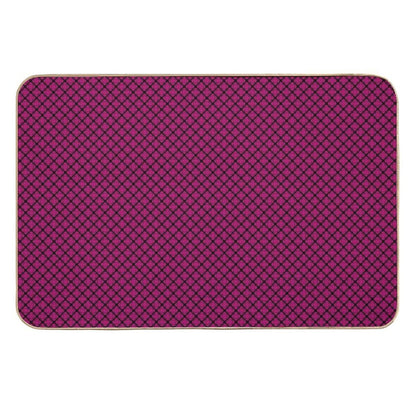 Pink And Black Medallions  Slip-Resistant Bath Mat