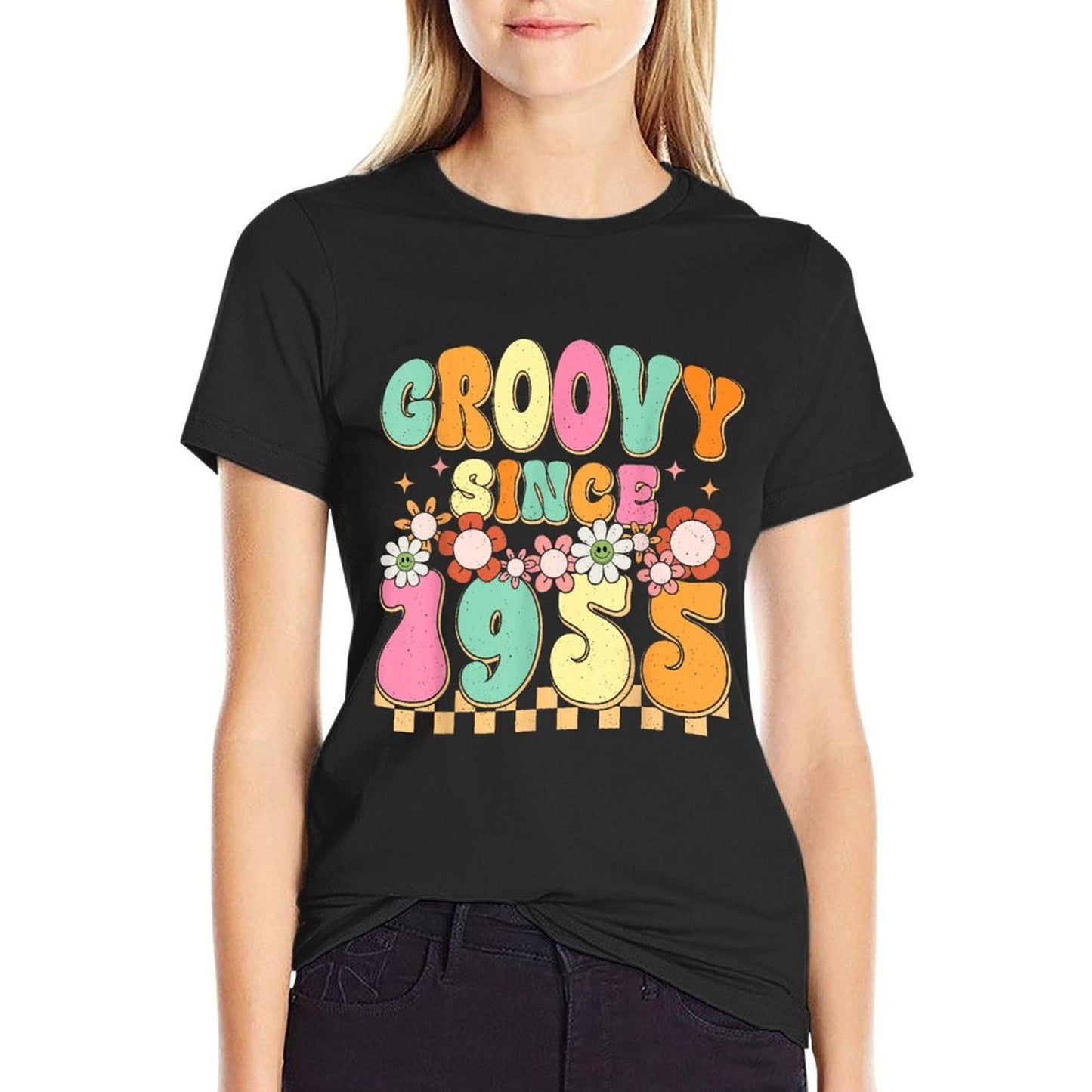 Groovy Since 1955 70 Year Old Flower 70th Birthday Vintage  Affordable Price T-Shirt
