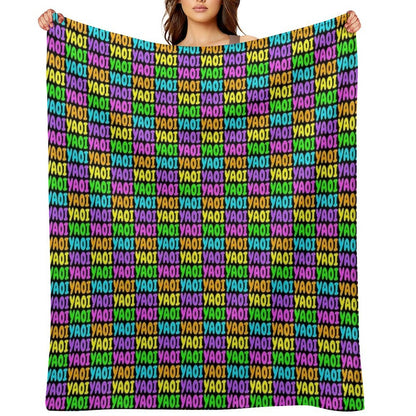 NEON RAINBOW YAOI Eco-conscious Throw Blanket