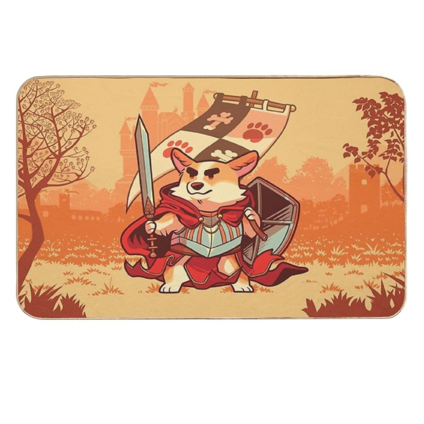 Corgi Knight  Rapid-Drying Bath Mat