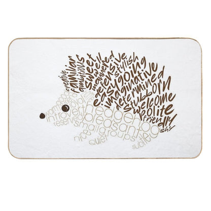 Brown Hedgehog Spirit Animal  Non-Slip Bath Mat