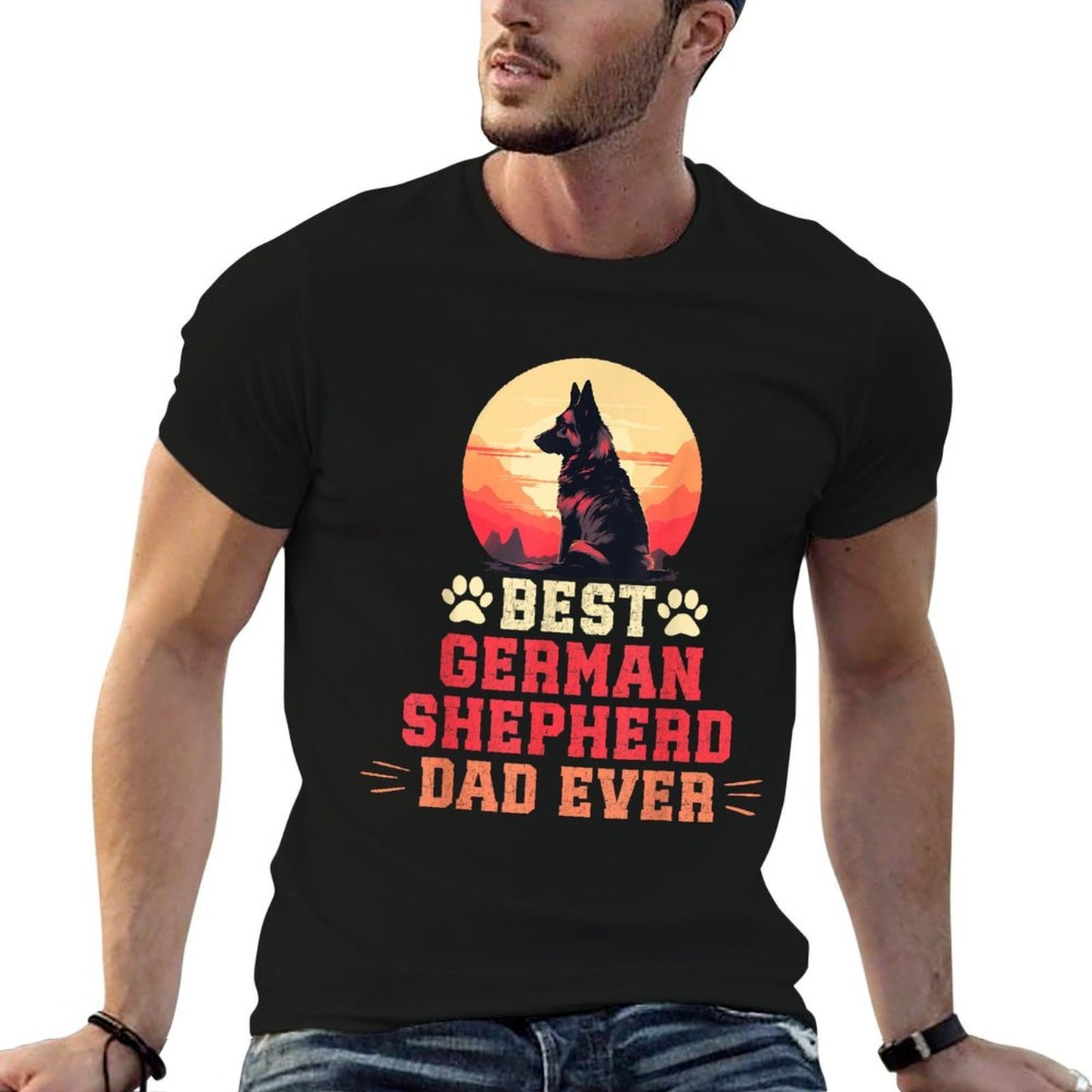 Best German Shepherd Dad Ever For Dog Dad Dog Lover  Graphic-printed T-Shirt