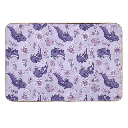 Floral Speckled Axolotl Pattern - Winter Edition  Absorbent Bath Mat
