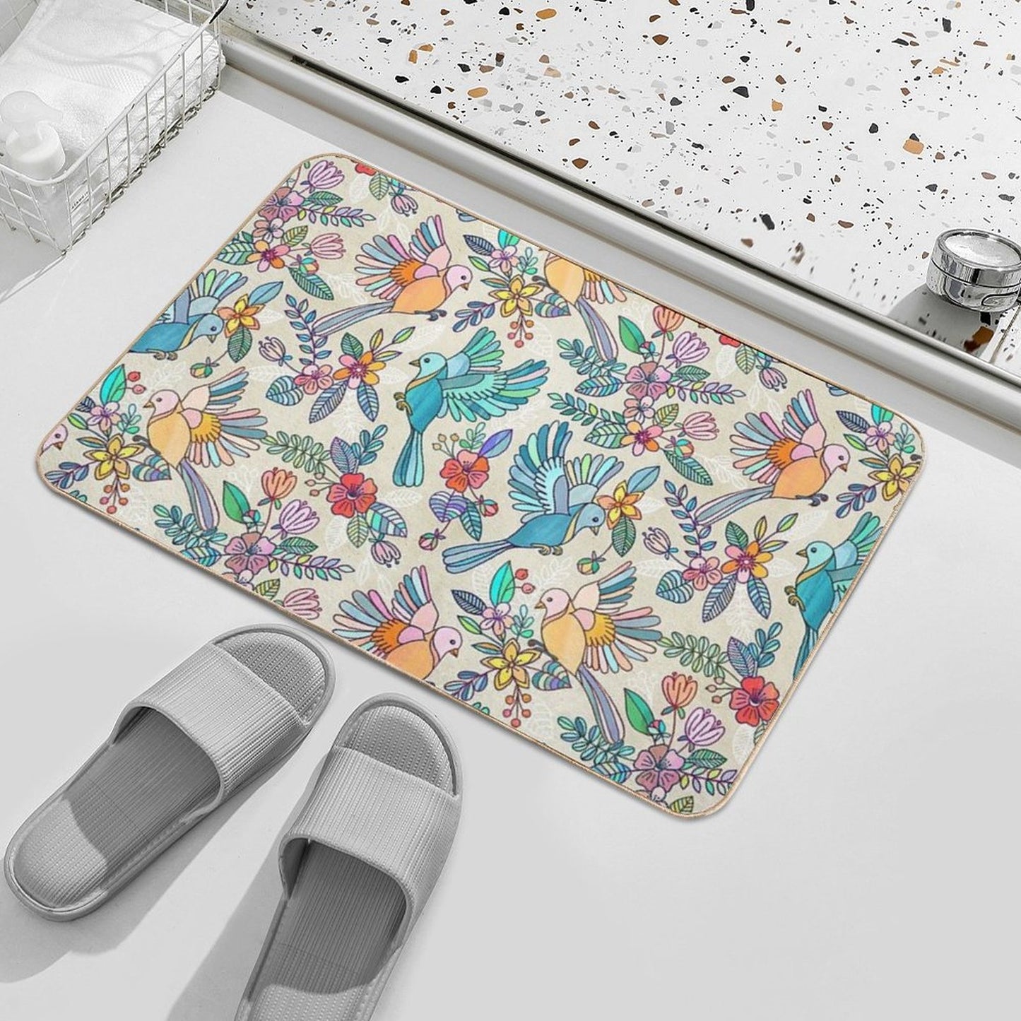 Whimsical Summer Flight  Rapid-Drying Bath Mat