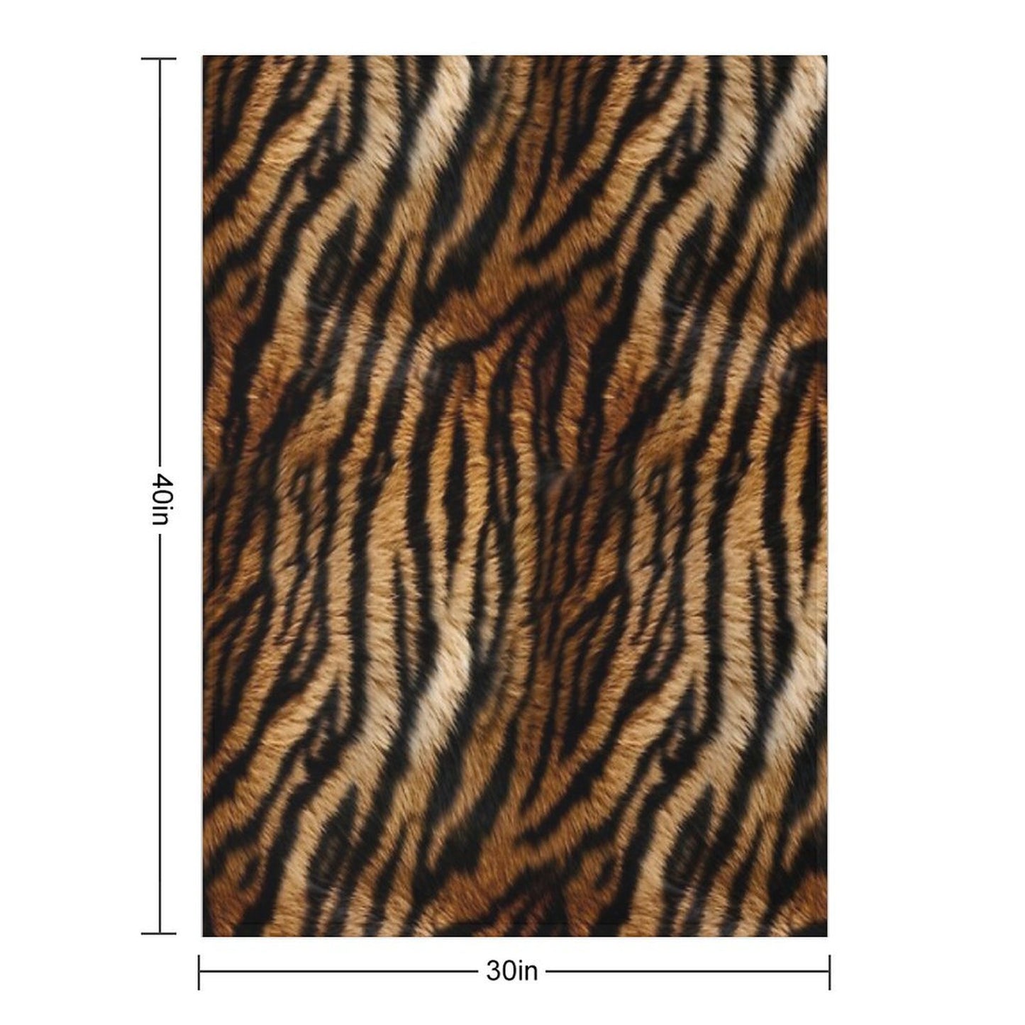 Tiger Africa Realistic Fur Print Pattern Eco-conscious Throw Blanket