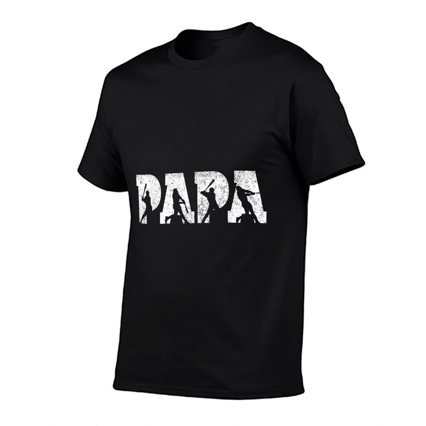 Baseball Papa Baseball Men Fathers Day Vintage  Oversized Silhouette T-Shirt