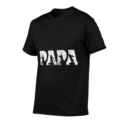 Baseball Papa Baseball Men Fathers Day Vintage  Oversized Silhouette T-Shirt