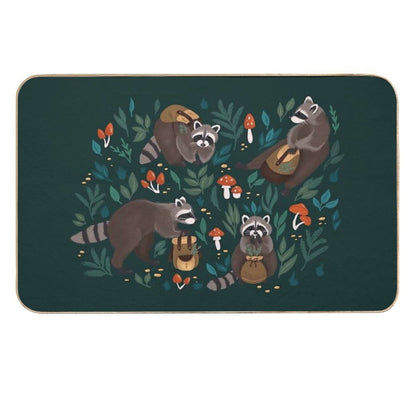 Raccoons Green  Multi-Purpose Bath Mat