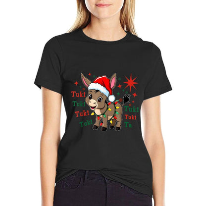 Feliz Navidad Mexican, Tuki Tuki Donkey, Mexican Christmas  Cotton T-Shirt