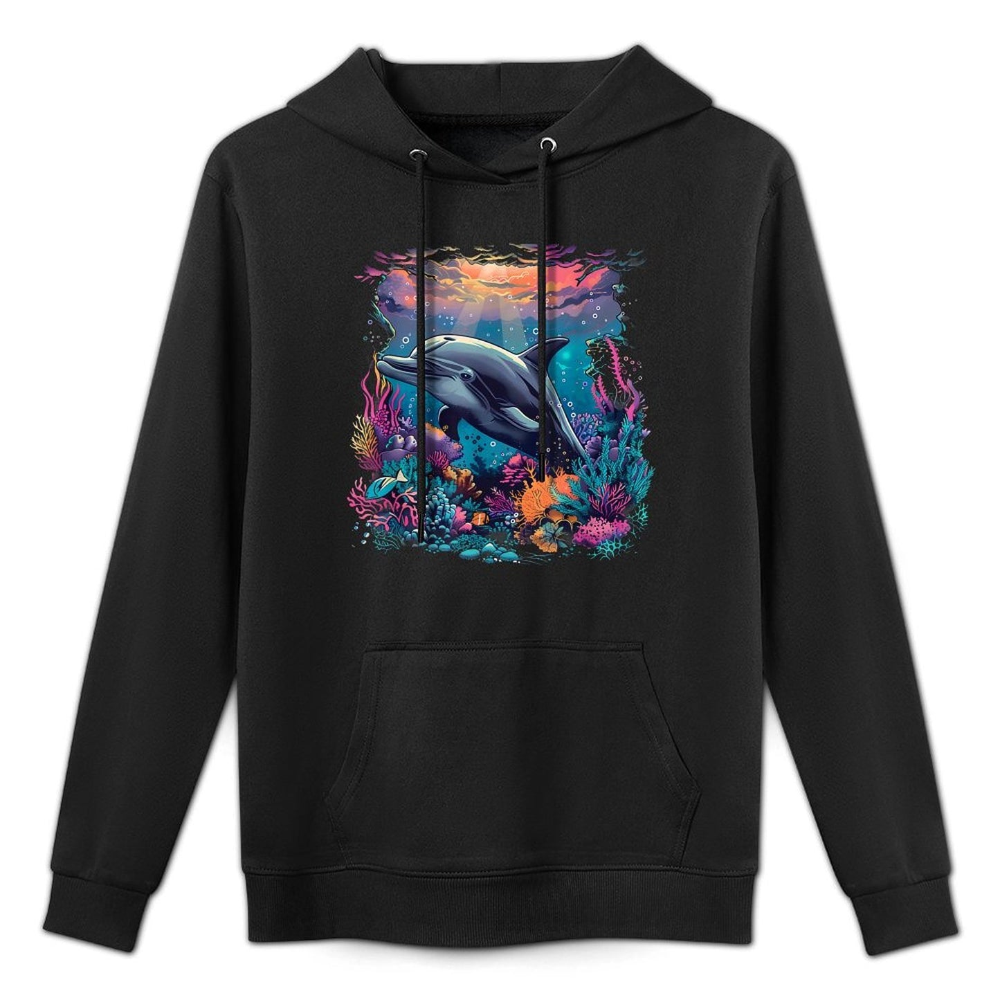 Dolphin Marine Sea Ocean Animal Motif Dolphin Lover Casual Wear Hoodie
