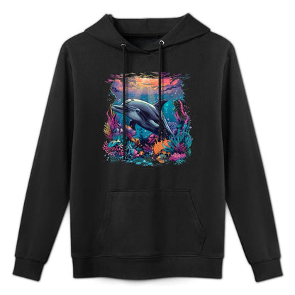 Dolphin Marine Sea Ocean Animal Motif Dolphin Lover Casual Wear Hoodie