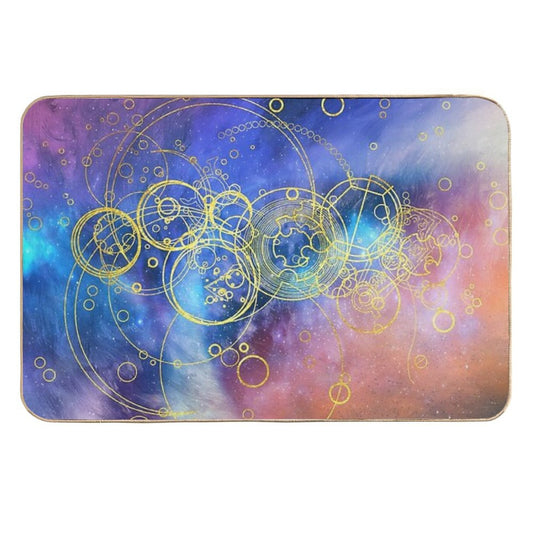 Time Lord Writing (vortex Hues)  Dirt-Trapping Bath Mat