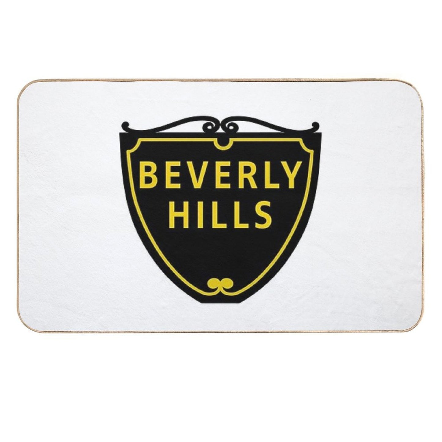 Beverly Hills Street Sign  Non-Slip Bath Mat