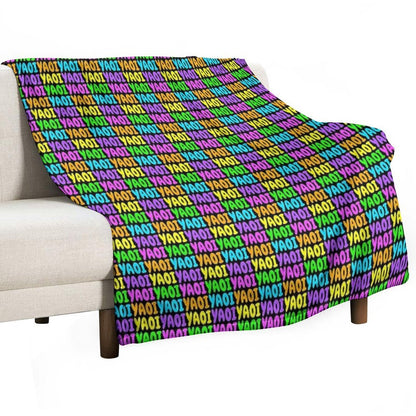 NEON RAINBOW YAOI Eco-conscious Throw Blanket
