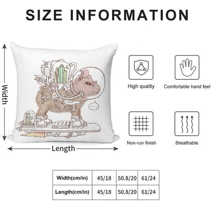Capybara Space Suits Soft Easy Maintenance Throw Pillow