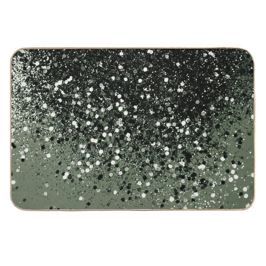 Cactus Green Black Glam #1 (Photo of Glitter Only - Not Reflective)  Toxin-Free Bath Mat